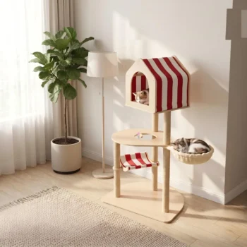 Sunshine Log Cabin Cat Tree